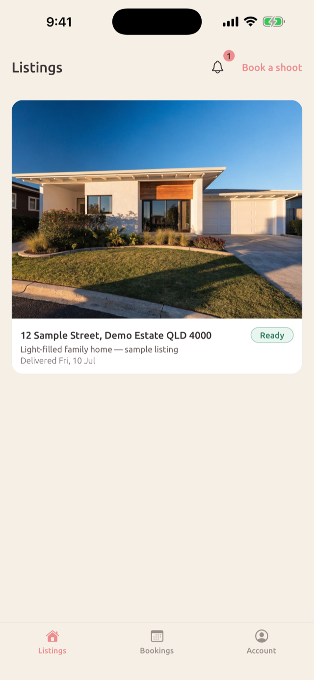 Phora app — listings home screen showing recent listings